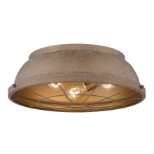 Golden 7312-FM16 CP - Golden Lighting Bartlett 3-light Flush Mount in Copper Patina